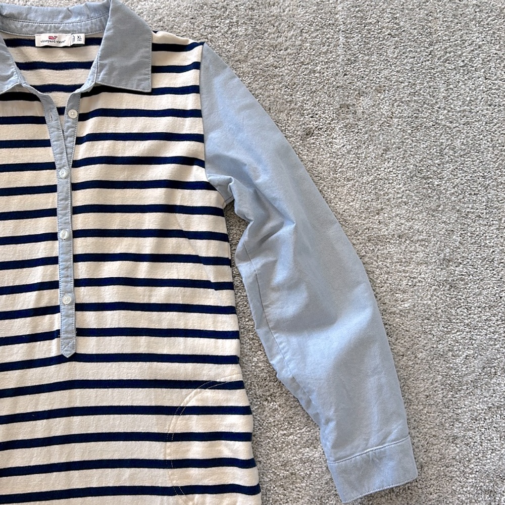 Vineyard Vines Mixed Media Shirt Dress - Picture 3 of 6